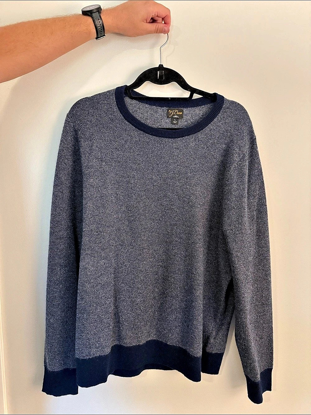 J.Crew Cashmere Crewneck Sweater Blue, Large